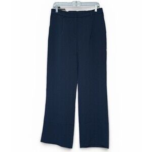 DKNY Dress Pants Womens Size 6 Blue Wide Leg Career Stretch Elastic Waist NWT
